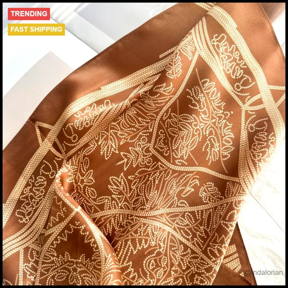 Pure Mulberry Silk Square Scarf Elegant Versatile Fashion Accessory Gift - Picture 5 of 6